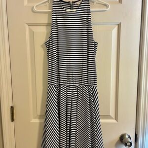 Gap Navy and White Striped Sleeveless Dress